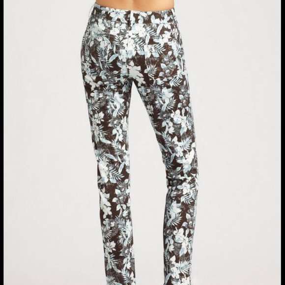 Alexander Wang New JEANS Leaf Print Black Blue Multi Women's 28 NWT 🎉HP - Picture 5 of 9